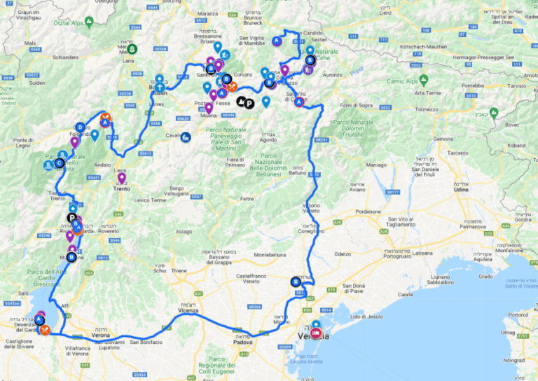 מסלול טיול צפון איטליה