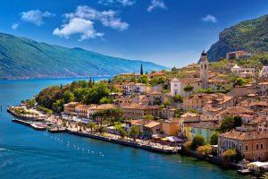 Limone sul Garda waterfront view, Lombardy region of Italy