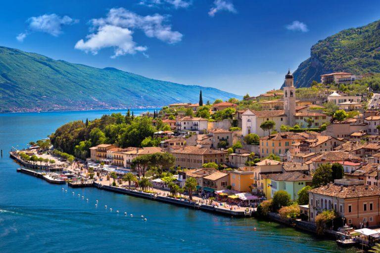 Limone sul Garda waterfront view, Lombardy region of Italy