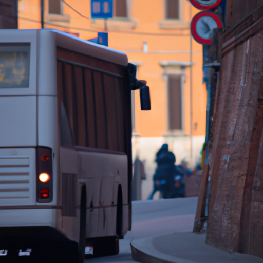 אוטובוס מקומי אוסף נוסעים בבולוניה