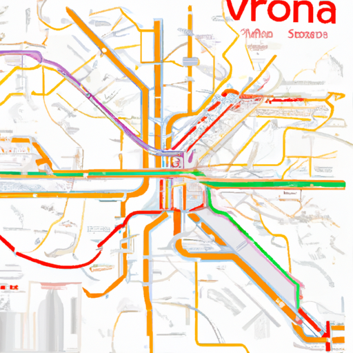 מפה של מערכת התחבורה הציבורית של ורונה, כולל קווי אוטובוס ותחנות