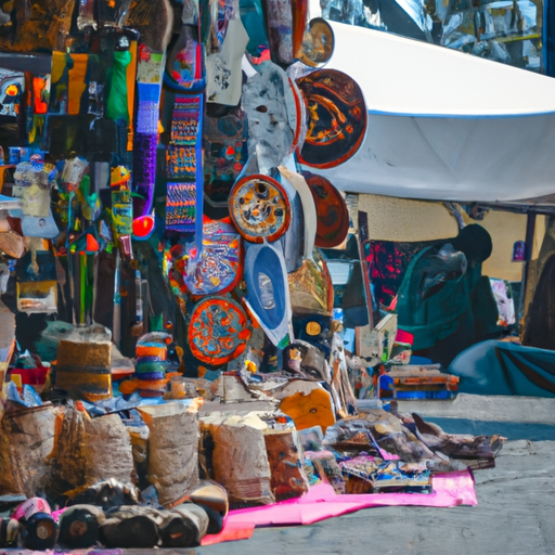 שוק מקומי המוכר מוצרים ומזכרות בעבודת יד