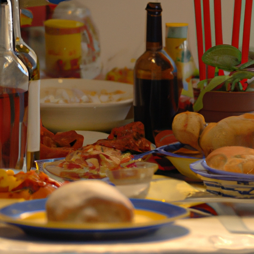 שולחן ערוך עם מנות אברוצו מסורתיות טעימות